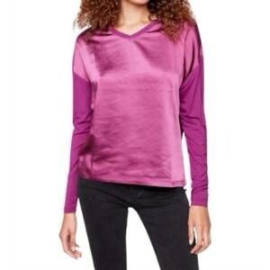 Purple satin CWB long sleeve  Top